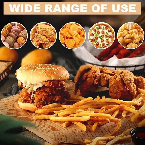 Disposable Greaseproof Kraft Paper Food Sheets 10" x 10"