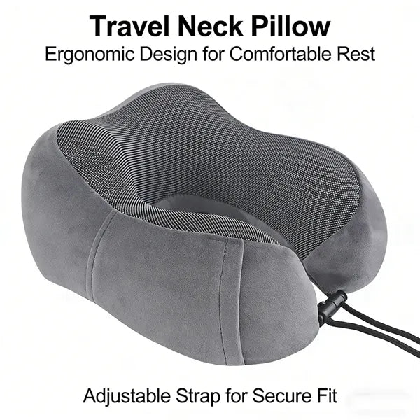 High-Resilience Memory Foam Travel Pillow