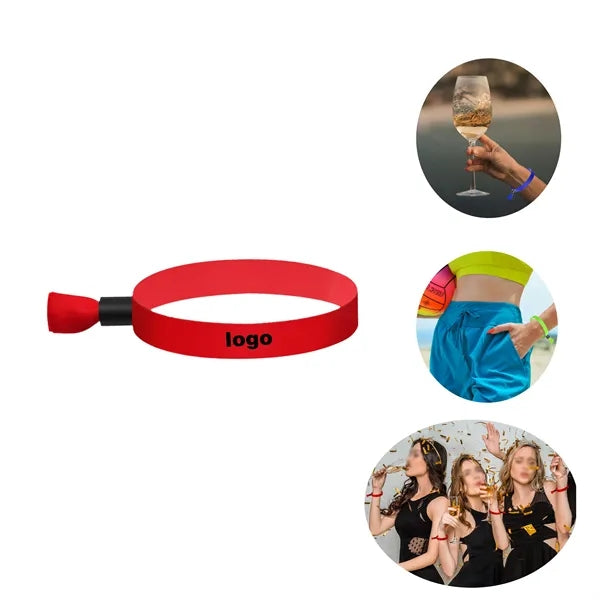 Sublimated Fabric Event Wrist Bands With Locking Bead