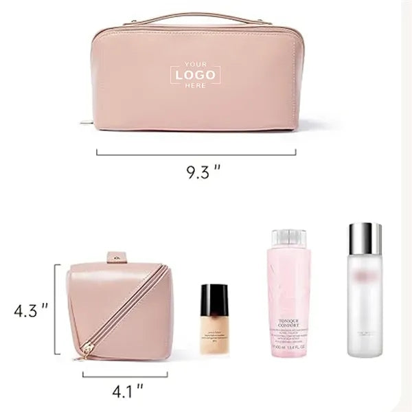 Travel PU Leather Makeup Large Capacity Cosmetic Bag