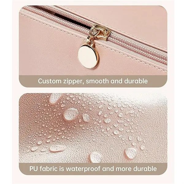 Travel PU Leather Makeup Large Capacity Cosmetic Bag