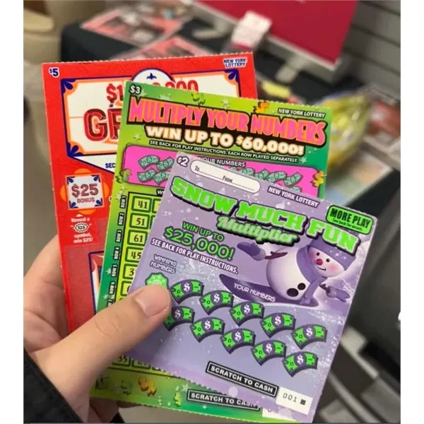 Scratch-Off Prize Cards Pull-Tabs Lottery Ticket