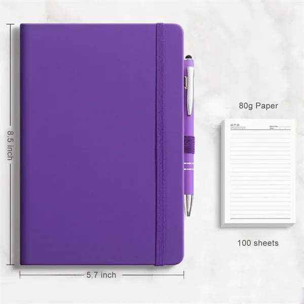 Journal Leather Notebook With Metal Pen