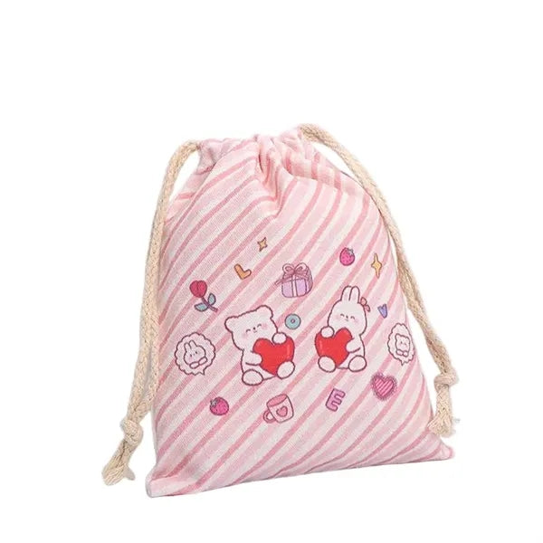 Logo Canvas Drawstring Pouch Bag