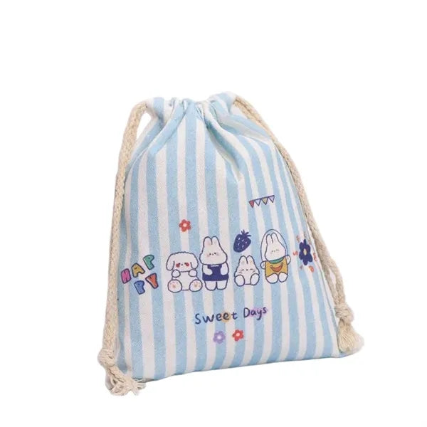 Logo Canvas Drawstring Pouch Bag