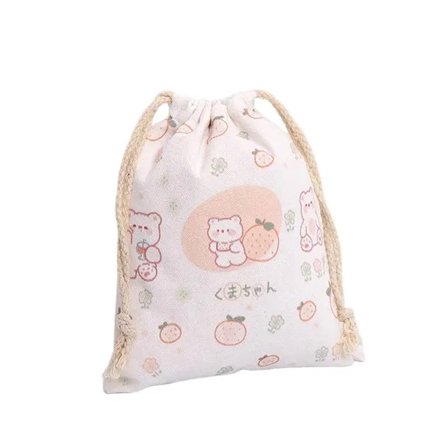 Logo Canvas Drawstring Pouch Bag
