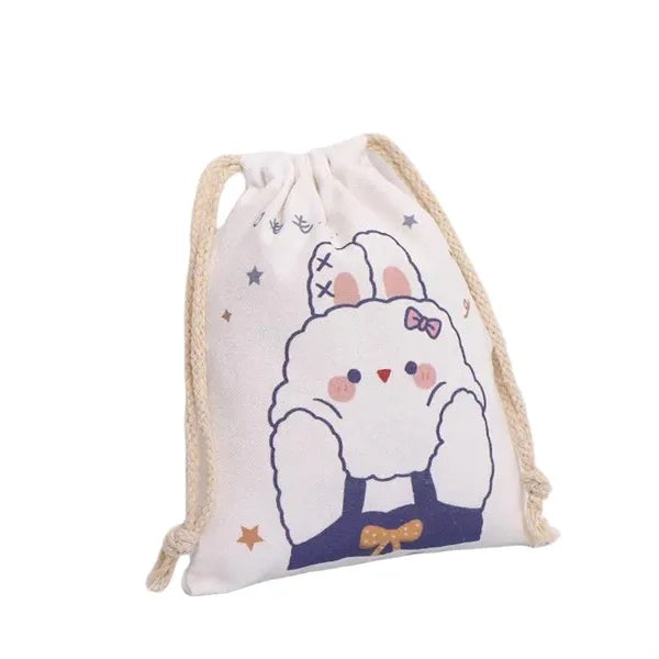 Logo Canvas Drawstring Pouch Bag