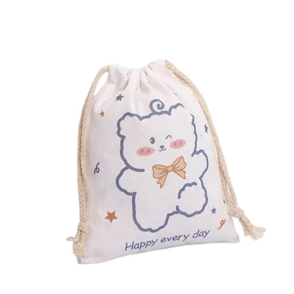 Logo Canvas Drawstring Pouch Bag