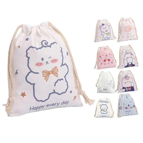 Logo Canvas Drawstring Pouch Bag