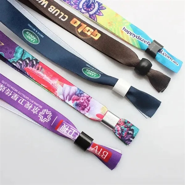 Sublimated Fabric Event Wrist Bands With Locking Bead