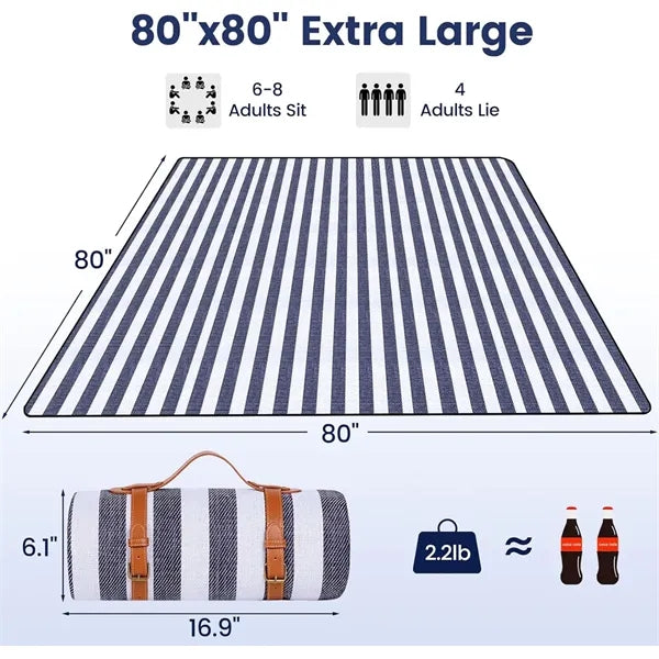 80"x 80" Waterproof and Foldable Beach Picnic Blanket