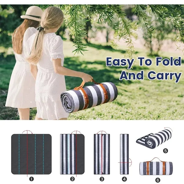 80"x 80" Waterproof and Foldable Beach Picnic Blanket