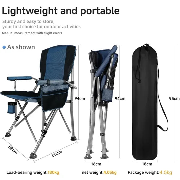 Collapsible Camping Chairs With Cup Holders And Carry Bag