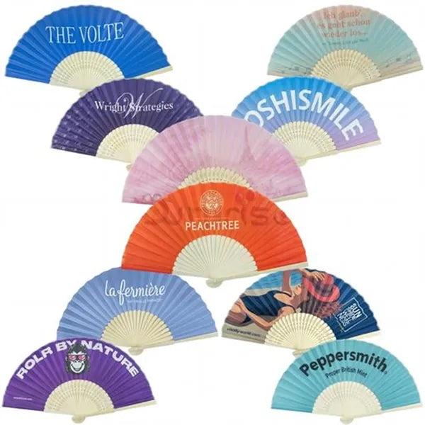 Folding Hand Fan with Bamboo Handle