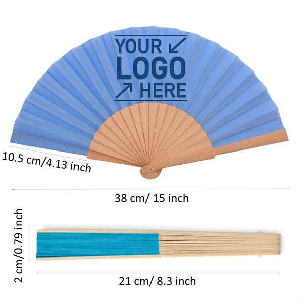 Folding Hand Fan with Bamboo Handle