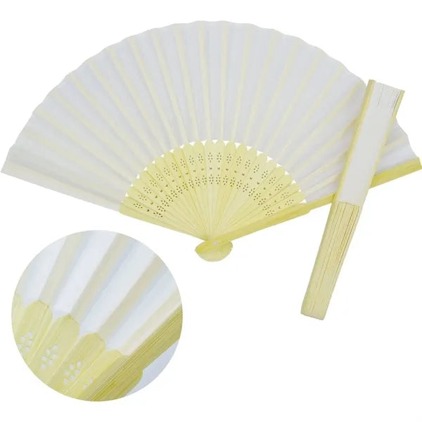 Folding Hand Fan with Bamboo Handle