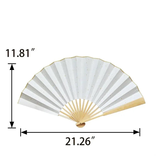 Double-Sided Full Color Bamboo Folding Hand Fan 6 Line Sturd