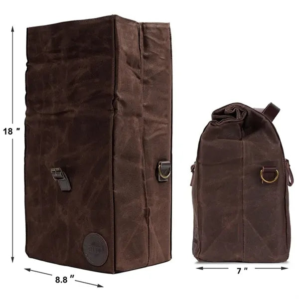 Insulated Canvas Lunch Bag Thermal Retro Tote Portable