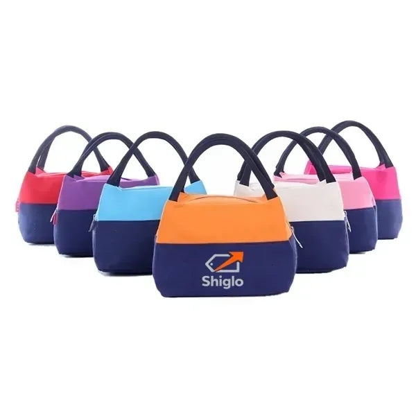 Canvas Insulated Zippered Tote Lunch Bag