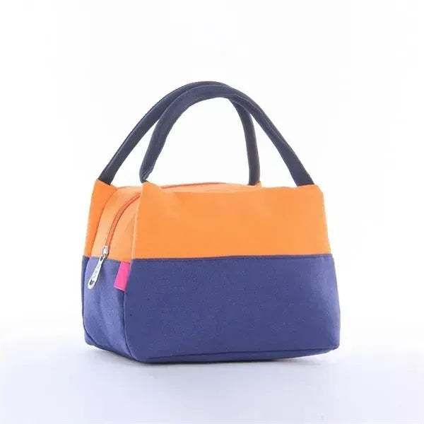Canvas Insulated Zippered Tote Lunch Bag