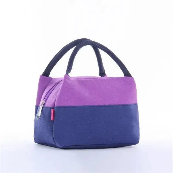Canvas Insulated Zippered Tote Lunch Bag
