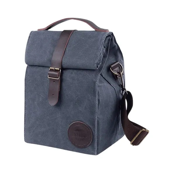 Insulated Canvas Lunch Bag Thermal Retro Tote Portable