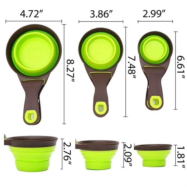 Foldable Dog Food Scoop Measuring Cup Bag Clip