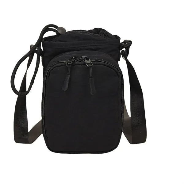Mini Crossbody Bag Drawstring Nylon Travel Pouch
