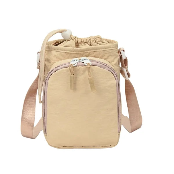 Mini Crossbody Bag Drawstring Nylon Travel Pouch