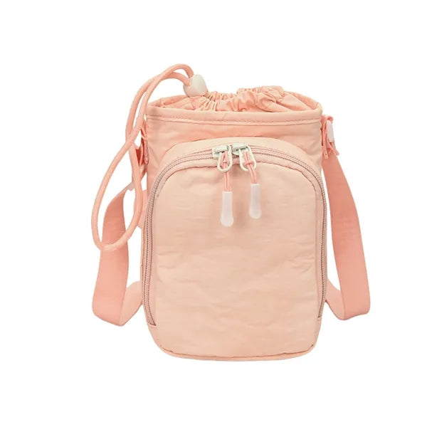 Mini Crossbody Bag Drawstring Nylon Travel Pouch