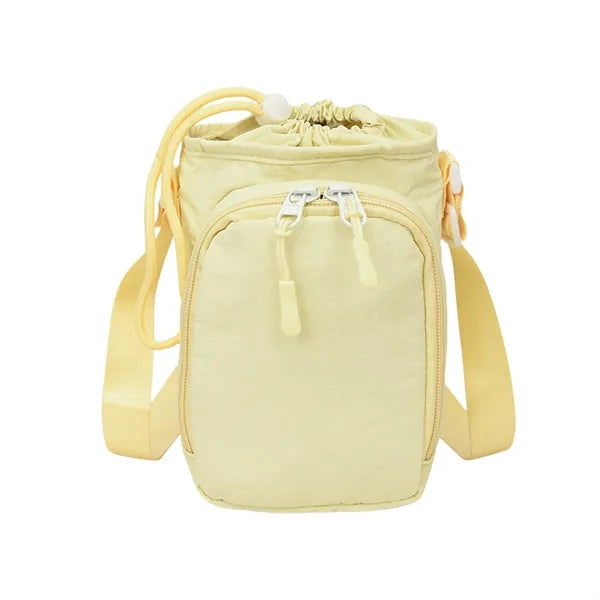 Mini Crossbody Bag Drawstring Nylon Travel Pouch