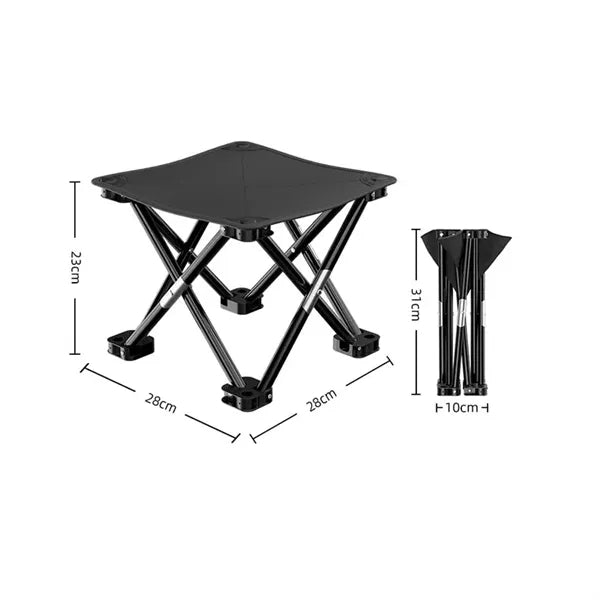 Portable Folding Camping Stool With Side Pocket