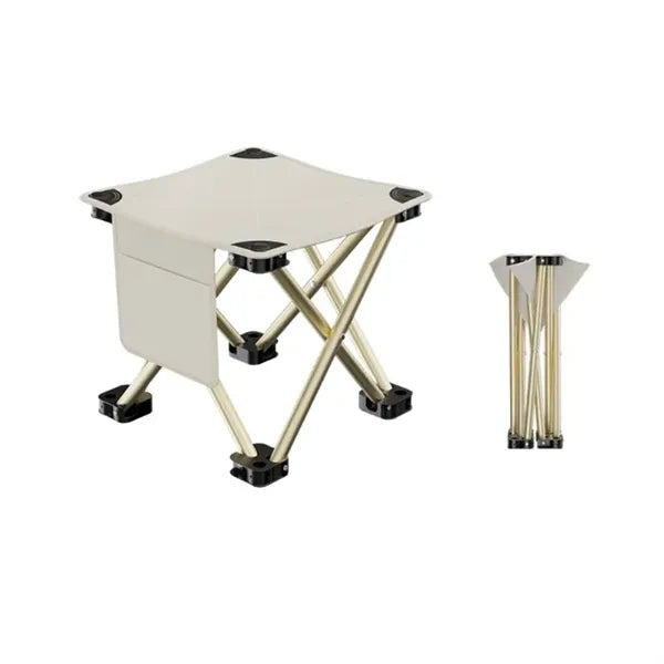 Portable Folding Camping Stool With Side Pocket