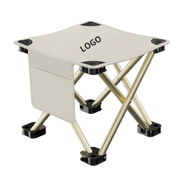 Portable Folding Camping Stool With Side Pocket
