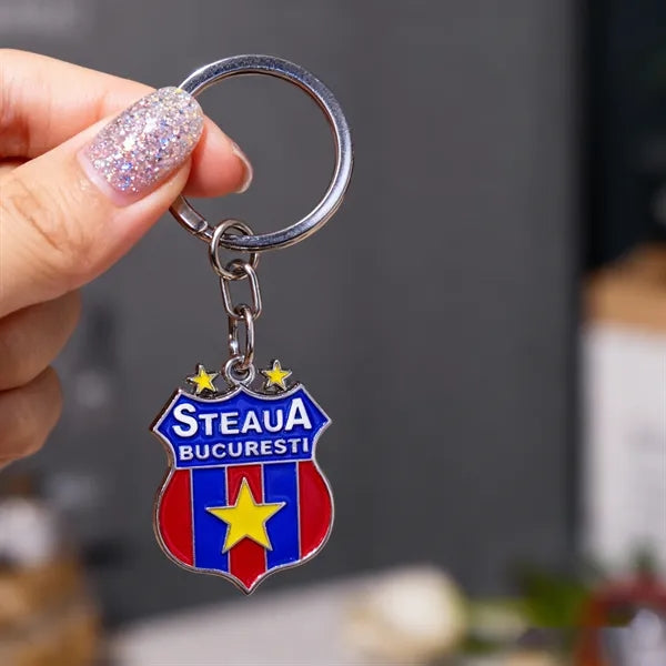 Soft enamel football league team metal keychain