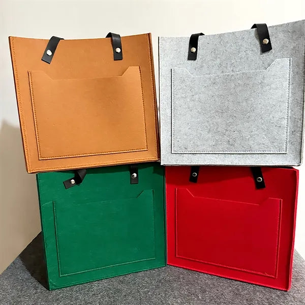 Felt tote bag with handles