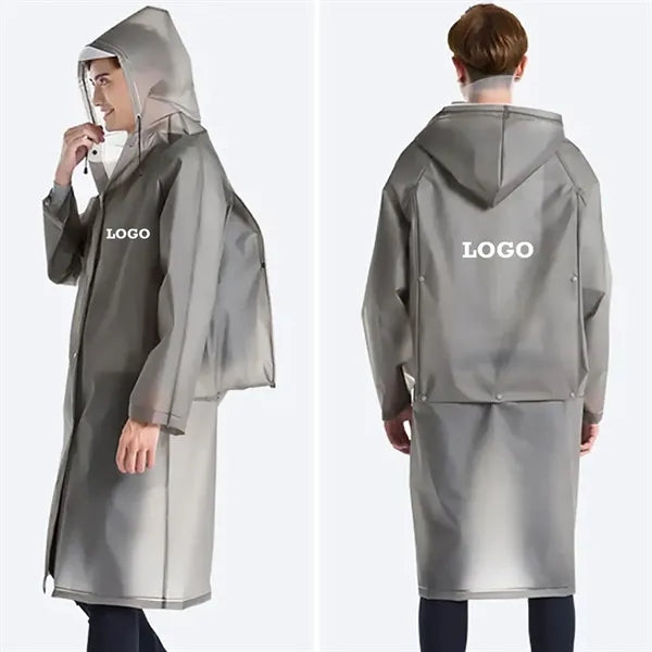 Clear EVA Raincoat with Hood for Men Women