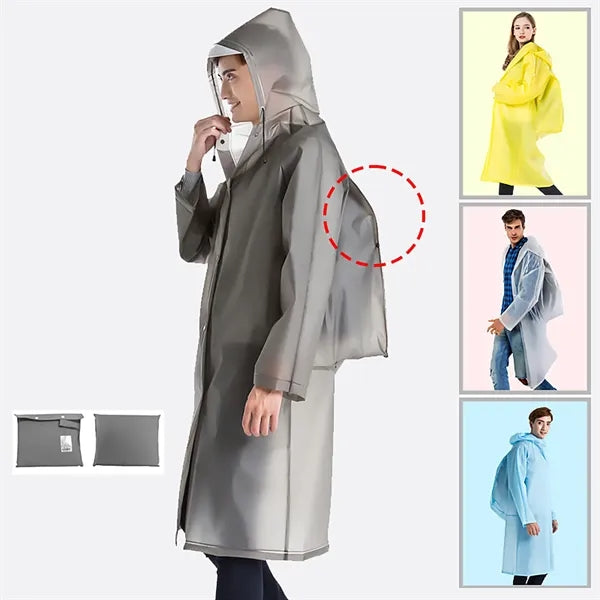 Clear EVA Raincoat with Hood for Men Women