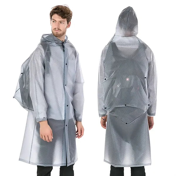 Clear EVA Raincoat with Hood for Men Women
