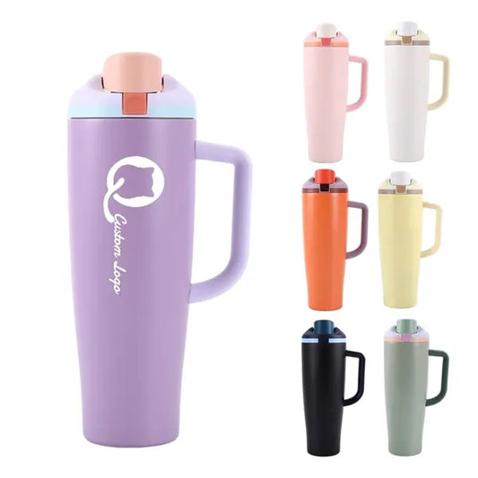40 oz Stainless Steel Insulated Tumbler Mug with Pop-up Lid