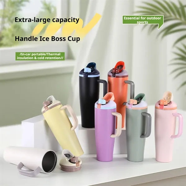 40 oz Stainless Steel Insulated Tumbler Mug with Pop-up Lid