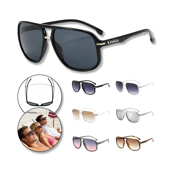 Sustainable Double-Bridge Navigator Sunglasses