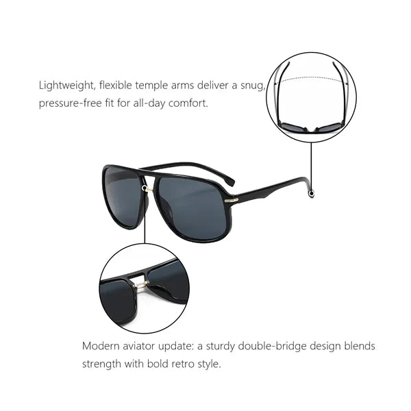Sustainable Double-Bridge Navigator Sunglasses