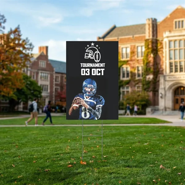 12x18"Custom Outdoor Yard Signs Tournament Football