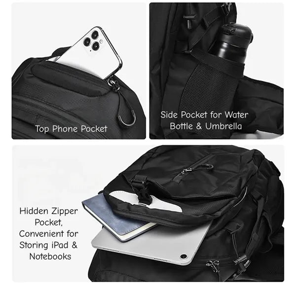 Waterproof Hiking Backpack Trekking Pole Holder Outdoor Bag