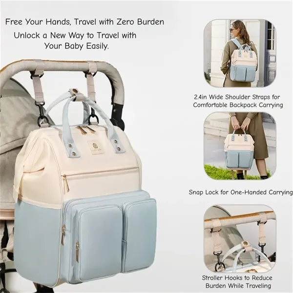 Diaper Backpack Insulated Pocket Stroller Hook Anti Theft