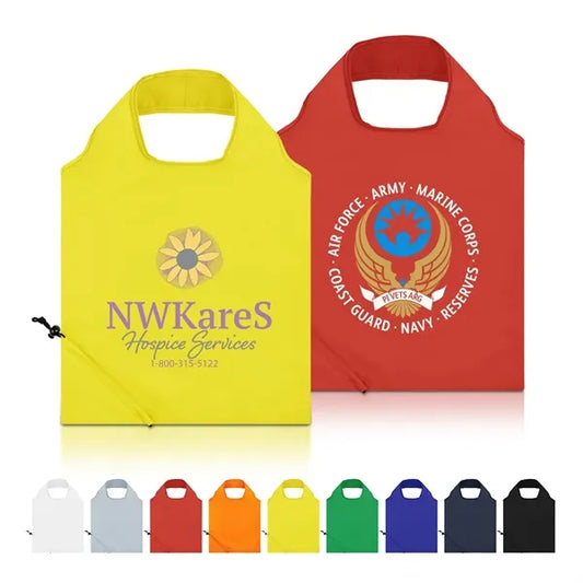 Foldaway Shopper Drawstring Pouch Tote Bag