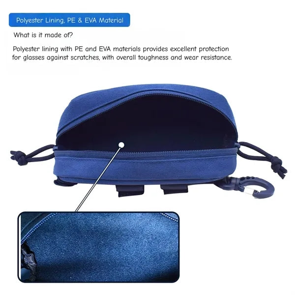 Tactical Eyeglass Case Molle Carabiner Clip Sunglasses Pouch