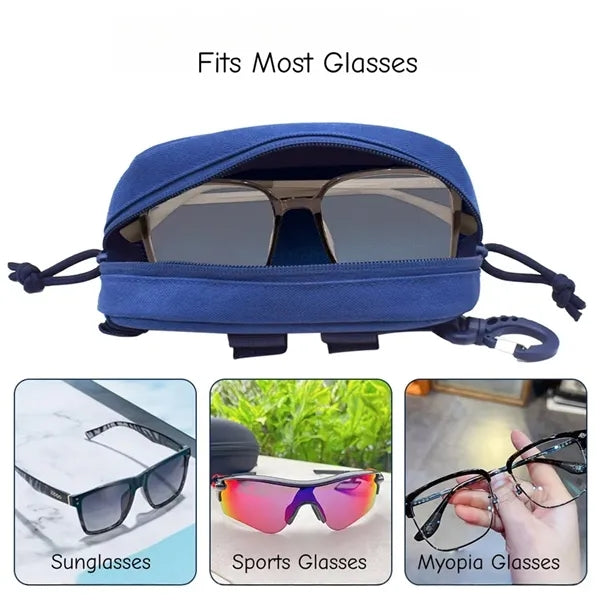 Tactical Eyeglass Case Molle Carabiner Clip Sunglasses Pouch