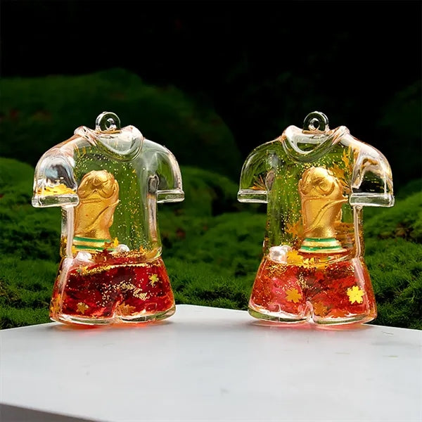 World Cup quicksand bottle keychain bag charm